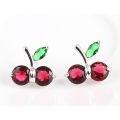 Sweet New Fashion Jewelry Wild Cherry Red 18k Gold Earrings